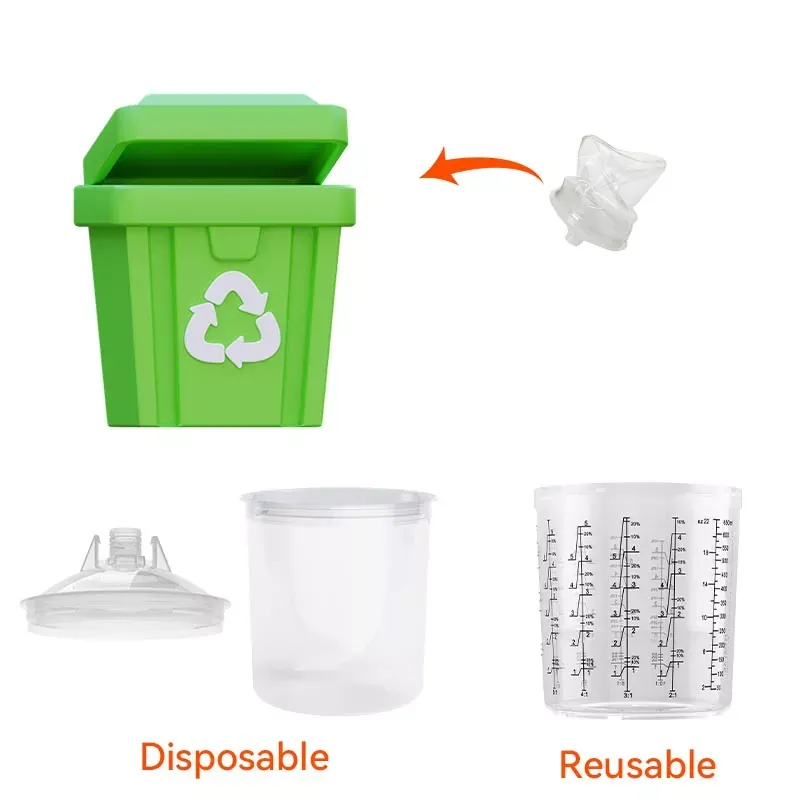 Disposable spray gun cup